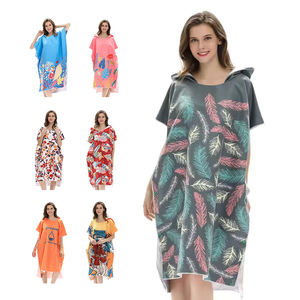 Commercio all'ingrosso a buon mercato su ordinazione in microfibra surf poncho con cappuccio spiaggia asciugamano per adulti - Product Image 1