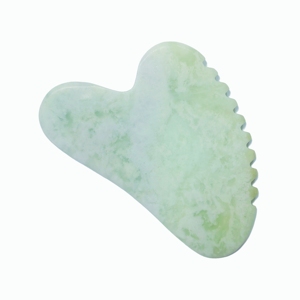 Outil de massage en jade serpentin en forme de V avec veines naturelles pour raffermir la mâchoire et soulager les muscles du cou - Product Image 3