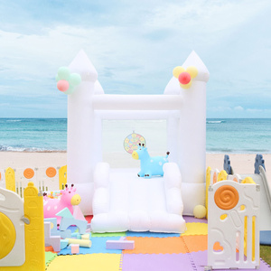 บ้านลมเป่าลมสีขาวสำหรับเช่าใช้งานกลางแจ้ง พร้อมสไลเดอร์สำหรับเด็ก งานแต่งงาน ปาร์ตี้ - Product Image 5
