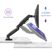 Nouveau support double moniteur manuel multi-écrans à mouvement complet, bras flexible à ressort pneumatique, VESA 100x100mm, capacité 2-9kg pour