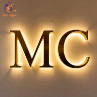 Lettres lumineuses rétroéclairées en métal 3D personnalisées en usine, enseigne LED pour la publicité extérieure des entreprises, enseigne murale