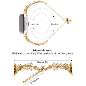 Correa de reloj de lujo transpirable de acero inoxidable para mujer, <span class=keywords><strong>compatible</strong></span> <span class=keywords><strong>con</strong></span> reloj de 38/40/41mm - Product Image 3