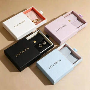 Custom Logo Sliding Drawer Jewelry Box Luxury Cardboard Earring Bracelet Gift <b>Packaging</b> Box - Product Image 1
