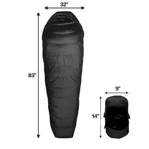 High Quality Outdoor Camping Hiking Waterproof Goose Down Mummy Sleeping Bag For Cold Weather Winter