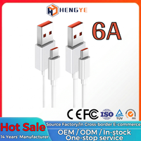 Câble USB-A vers Type-C en cuivre pur PVC haute vitesse de charge rapide et de synchronisation des données blanc 66W 6A