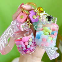 Nouveau acrylique veilleuse flottant Boba porte-clés mobile liquide lait thé tasse porte-clés sac pendentif Boba porte-clés