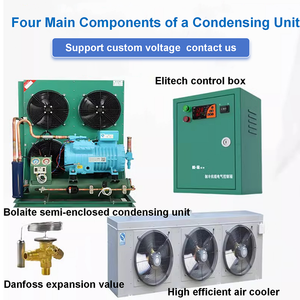Unité de condensation à eau fiable <span class=keywords><strong>pour</strong></span> <span class=keywords><strong>chambre</strong></span> <span class=keywords><strong>froide</strong></span>, unité de réfrigération industrielle résistante à la corrosion <span class=keywords><strong>pour</strong></span> refroidisseurs de boissons - Product Image 1