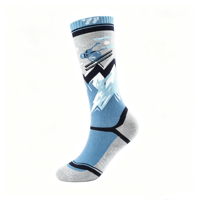 Chaussettes de ski en laine mérinos à motif de dessin animé pour enfants avec logo personnalisé, chaussettes hautes pour garçons et filles, chaussettes thermiques d'hiver pour le snowboard