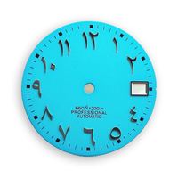 Cadran de montre en alliage de cuivre léger de 28,5 mm avec texte arabe bleu, étanche, jour/date, mouvement japonais, personnalisable avec logo de marque TBL, vente en gros