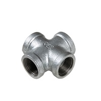 Prix usine haute qualité galvanisé malléable fer noir croix 4 voies raccord de tuyau matériel de plomberie dans l'eau gaz lutte contre l'incendie