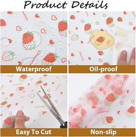 Tapis de protection antidérapant pour tiroirs à motif fraise, imperméable, résistant à l'huile, lavable, en EVA, pour étagères de cuisine et de réfrigérateur