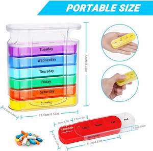 7日間ポータブルピルボックスビタミンピルボックスオーガナイザーピルボックスケース旅行薬オーガナイザー - Product Image 4