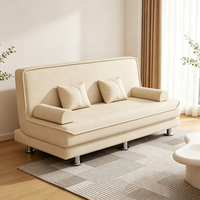 Canapé-lit convertible multifonctionnel en tissu en forme de L, pliable, deux places, 2-en-1, design minimaliste, métal argenté, vente en gros d'usine