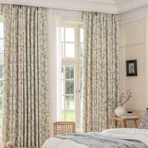 <span class=keywords><strong>Tela</strong></span> de Cortina con Estampado Botánico <span class=keywords><strong>Gris</strong></span> de Diseño Moderno, <span class=keywords><strong>Tela</strong></span> de Cortina Estampada de Felpa en Forma de S de Alta Calidad para Sala de Estar - Product Image 2