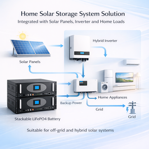 แบตเตอรี่ลิเธียมไอรอนฟอสเฟต (LiFePO4) แบบต่อพ่วงได้สำหรับเก็บพลังงานภายในบ้าน 51.2V ความจุ 5kWh 10kWh 14kWh 16kWh สำหรับระบบโซลาร์เซลล์ - Product Image 5
