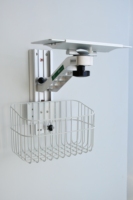Bras mural en alliage d'aluminium en forme de S, support de moniteur d'appareil avec panier de rangement, accessoires muraux d'hôpital