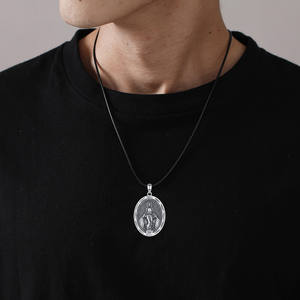 Merryshine 925 plata esterlina católica mujeres corazón ovalado <span class=keywords><strong>madre</strong></span> <span class=keywords><strong>de</strong></span> perla mujeres religiosas Jesús <span class=keywords><strong>Virgen</strong></span> María colgante collar - Product Image 5