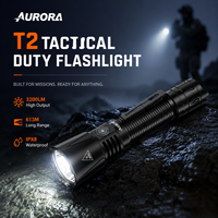 Lampe torche LED rechargeable par USB AURORA T2 3200LM IP68 étanche, batterie de grande capacité 5000mAh, longue durée de fonctionnement, lampe tactique