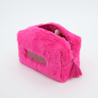 Sac de maquillage mignon et moelleux de grande capacité, pochette cosmétique douce, organiseur, kit de voyage, sac de rangement pour articles de toilette tendance