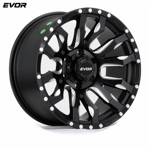 Jantes forgées EVOR 6x139.7 Noir satiné avec rivets fraisés, jantes en alliage pour voiture de tourisme, 16 17 18 20 pouces pour Land Rover - Product Image 4