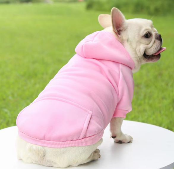 Casual Sporty Style Warm Puppy Dog Cloth Thickened Soft Solid Color Pet Hoodies