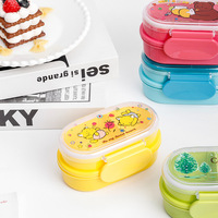 Boîte à lunch micro-ondable 500 ml en paille de blé, vaisselle, conteneur de stockage alimentaire, boîte bento portable pour enfants, école, bureau