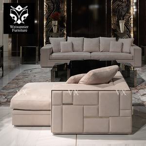 समकालीन आधुनिक चमड़े के सोफे होटल लॉबी 1 + 2 + 3 सीटर एकांत सोफे सोफे सेट लक्जरी घर रहने वाले कमरे तीन सीटर सोफा - Product Image 4