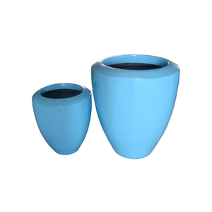 Pots de jardin 2 pièces en fibre de verre de couleur personnalisée très vendus ensemble de pots de fleurs décoratifs pour balcon intérieur extérieur pour la maison - Product Image 1