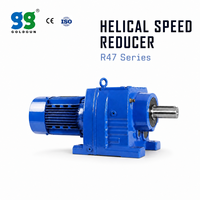Réducteur hélicoïdal en ligne série GOLDGUN R47, rapport 3.38-76.23, moteur 0.37-3kw, boîte de vitesses à dents renforcées, pour ventilateurs industriels