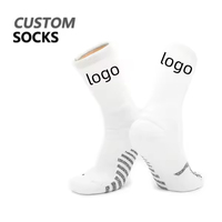 Chaussettes de sport antidérapantes personnalisées pour adultes, blanches, design football, mode Ome, chaussettes de sport athlétiques en coton tricoté pour hommes