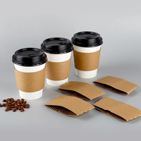 Manchon de tasse à café en papier résistant à la chaleur, double couche isolante, jetable, pour boissons chaudes, emballage protecteur