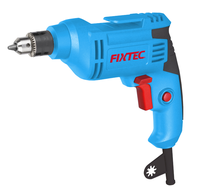 FIXTEC Perceuse à percussion électrique industrielle portable professionnelle 400W Puissance 6mm Bois/Acier Perçage Rotatif