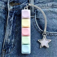 Macaron Color Series 5-Key Anime Cartoon Stress Relief PVC Lightweight Keyboard Keycap Digital Printing Business Gift Portable