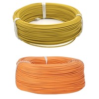 Fil de cuivre étamé UL10109 300V blanc, isolé ETFE, multibrins, haute température 200 degrés, 22AWG, pour installation aérienne, bobine de 100m