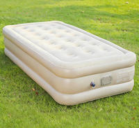 Matelas Gonflable avec Pompe à Air Intégrée Entièrement Automatique, Housse Floquée, Tapis de Couchage pour Camping en Plein Air, Lit Épaissi au Design Moderne