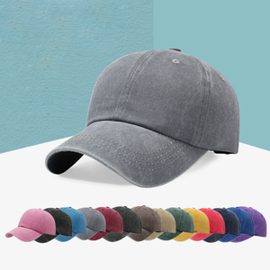 Gorra de Camionero Unisex Personalizada al por Mayor, Gorra de Béisbol Deportiva de Algodón Vintage Ajustable, Teñida y Desgastada, para Exteriores - Product Image 1