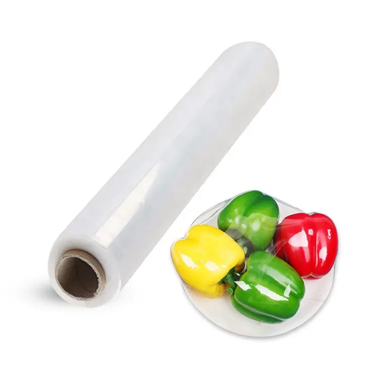 Pellicola di plastica per alimenti in PVC pellicola per alimenti trasparente trasparente resistente all'umidità morbida per uso domestico