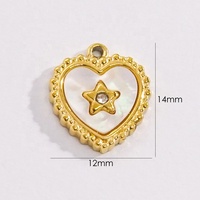 18K Plaqué Or DIY En Acier Inoxydable Perle Charmes Mode Fleurs Amour Coeur Étoiles Shell Pendentifs pour Charme Collier Bijoux Cadeau