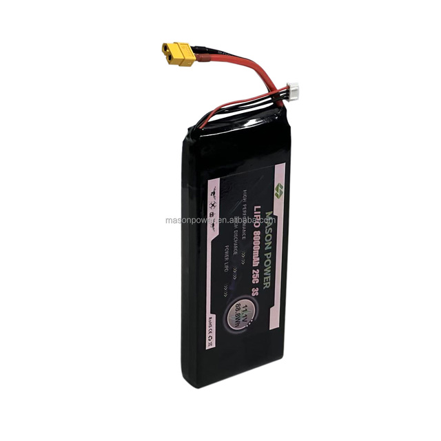 11.1V 8000mAh Soft Pack Battery 25C Discharge Eco-Friendly for Drone Light Show Extended Runtime Applications