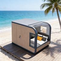 Capsule spatiale modulaire écologique en conteneur modifié, prête à l'emploi, mobile, pour usage hôtelier, moderne et respirante