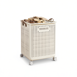 Cesto de Ropa Plegable Visualize, Color Crema, XL, Rectangular, Contenedor de Almacenamiento de Ropa Portátil para el Hogar y el Baño, Diseño Moderno - Product Image 1