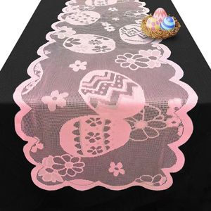 Runner da Tavola con Motivo Floreale Jacquard per Pasqua, Stampa di Coniglietti, per Casa e Hotel, Tovaglie da <span class=keywords><strong>Cucina</strong></span> all'Ingrosso - Product Image 1