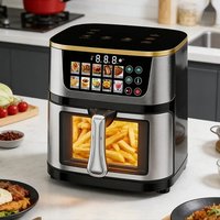 Air Fryer 10L Ukuran Keluarga dengan Jendela Pandang, Satu Keranjang, 10 Preset, Layar Digital, Temperatur dan Timer yang Dapat Diatur