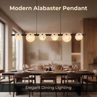 Lustre linéaire en albâtre espagnol de luxe sur mesure, LED, noir, pour salle de conférence, hôtel