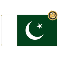 En gros 3x5ft 68D/100D Polyester Pakistan Drapeaux Personnalisables Toutes Les Nations Fanion Livraison Rapide De Fournisseur Fiable