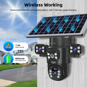 Hongnaer 12MP 2.4G 5g wifi6 không dây năng lượng mặt trời điện <span class=keywords><strong>PTZ</strong></span> máy ảnh eseecloud 3 ống kính ngoài trời <span class=keywords><strong>wifi</strong></span> an ninh 4G Sim Thẻ CCTV năng lượng mặt trời máy ảnh - Product Image 4