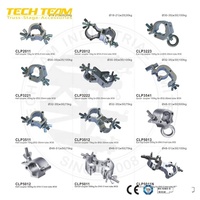 Pince de fixation pivotante en aluminium TECH TEAM CLP5022 certifiée TUV, robuste, capacité de charge 500 kg, pour éclairage de scène intérieur/extérieur
