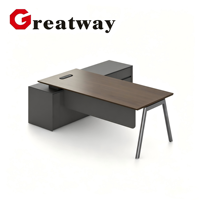 Scrivania a L Moderna con Mobiletto su Ruote, Scrivania Ergonomica in Legno per Studio e Lavoro ad Angolo