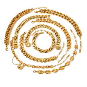 Luxurious Designs 18K PVD Gold Plated Stainless Steel Chunky Cuban Link Chain <b>Bracelet</b> | Waterproof, Hypoallergenic No Fading - Product Image 1