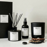 Set de Aromaterapia AIKUN con Difusor de Varillas y Vela en Envase de Vidrio, Aroma a Almizcle Blanco, para Hoteles, Spas y Regalos